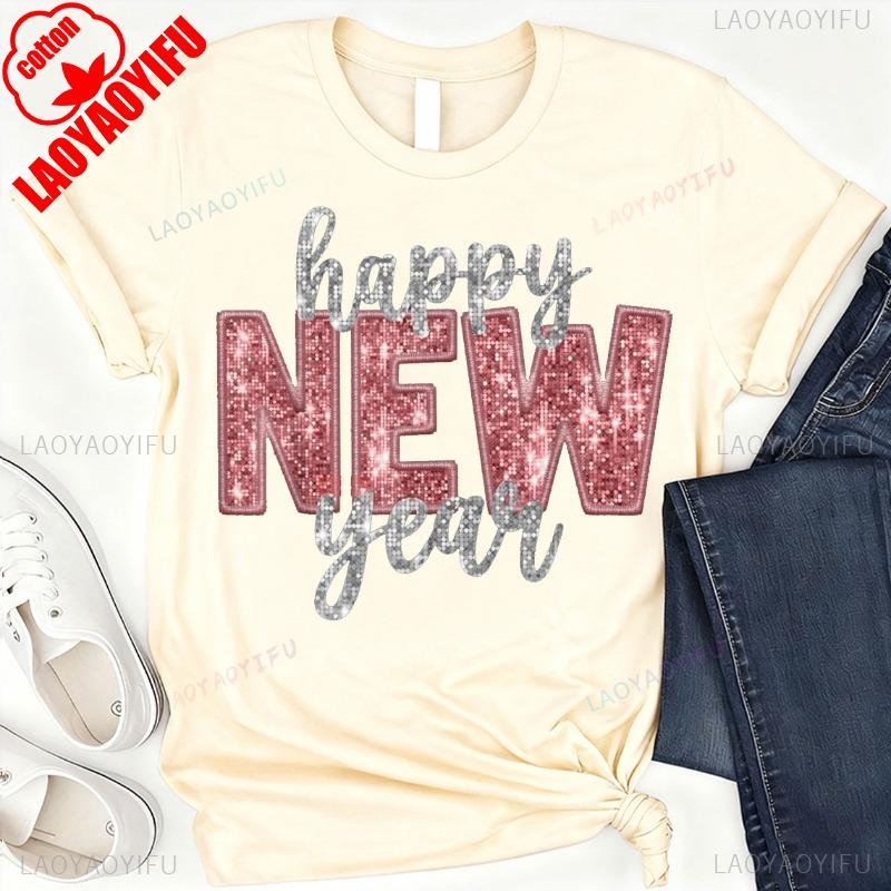 Happy New Year 2026 New Years Eve Party Countdown Family TShirt Short Sleeve Cotton Top All Seasons Quality Casual Fashion Tee