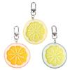 Green/Yellow/Orange Lemon Key Chain Resin Fruit Model Keyring Charm Fashion Gift