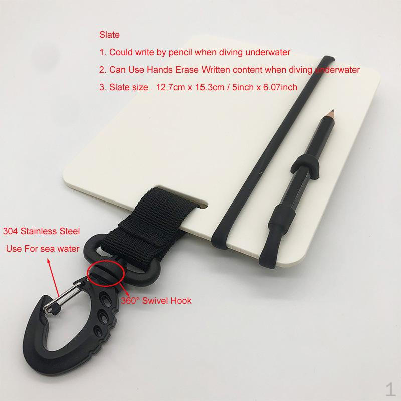 

Dive Writing Diving Board with Pencil, Portable Divers Handwriting Plate for Underwater чорний