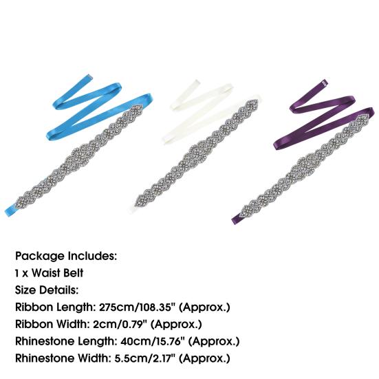 Bridal Belt Shining Rhinestone Handmade Bead Tear Resistant Bridal Sash for Wedding