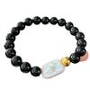 Vintage High Quality Natural Black Agate Freshwater Baroque Pearl Bracelet Bracelet