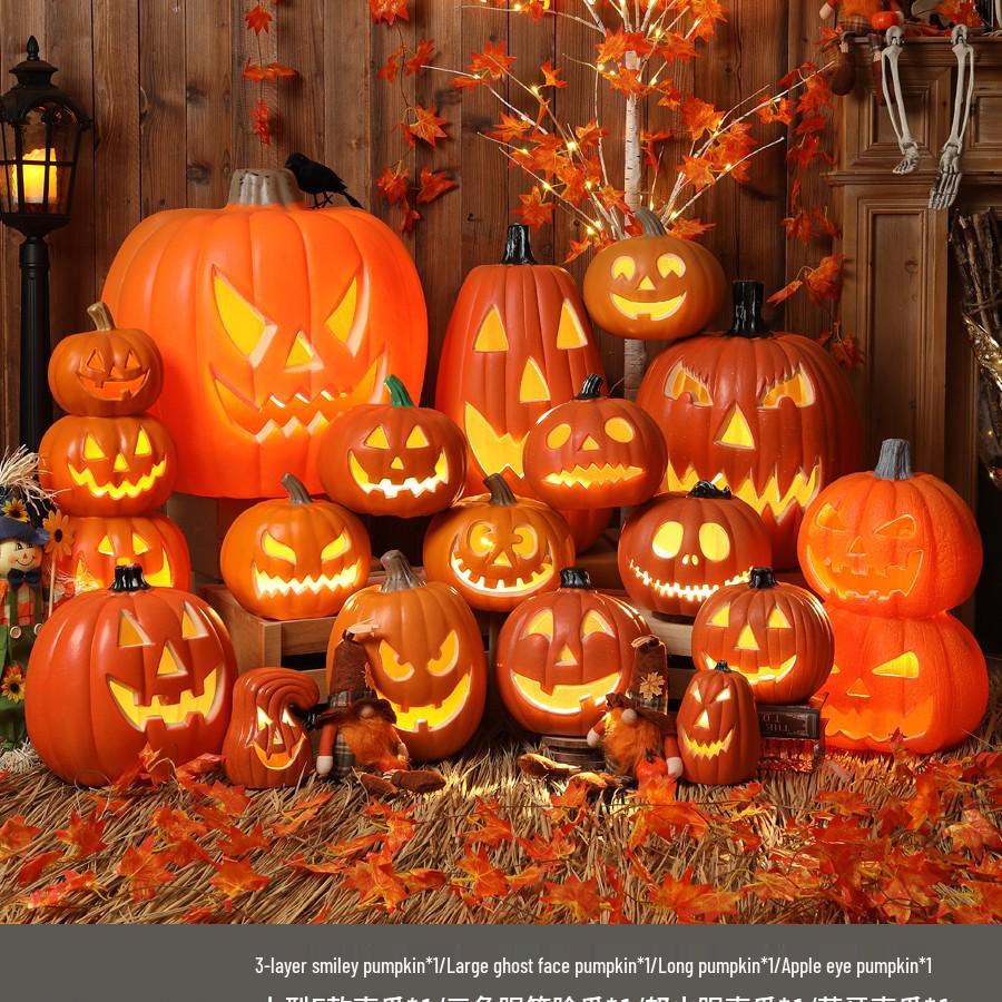 Halloween Pumpkin Lantern Decorations & Photo Props Set