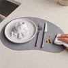 Heat Insulation Placemats, Cashew Nut Shape Pad for Dining Table, Double Side Faux Leather Table Mat for Plates, Nordic Kitchen Decor