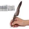 Stainless Steel Dip Pen Carved Pattern Engraved Dip Pen Feather Quill  Calligraphy Practice