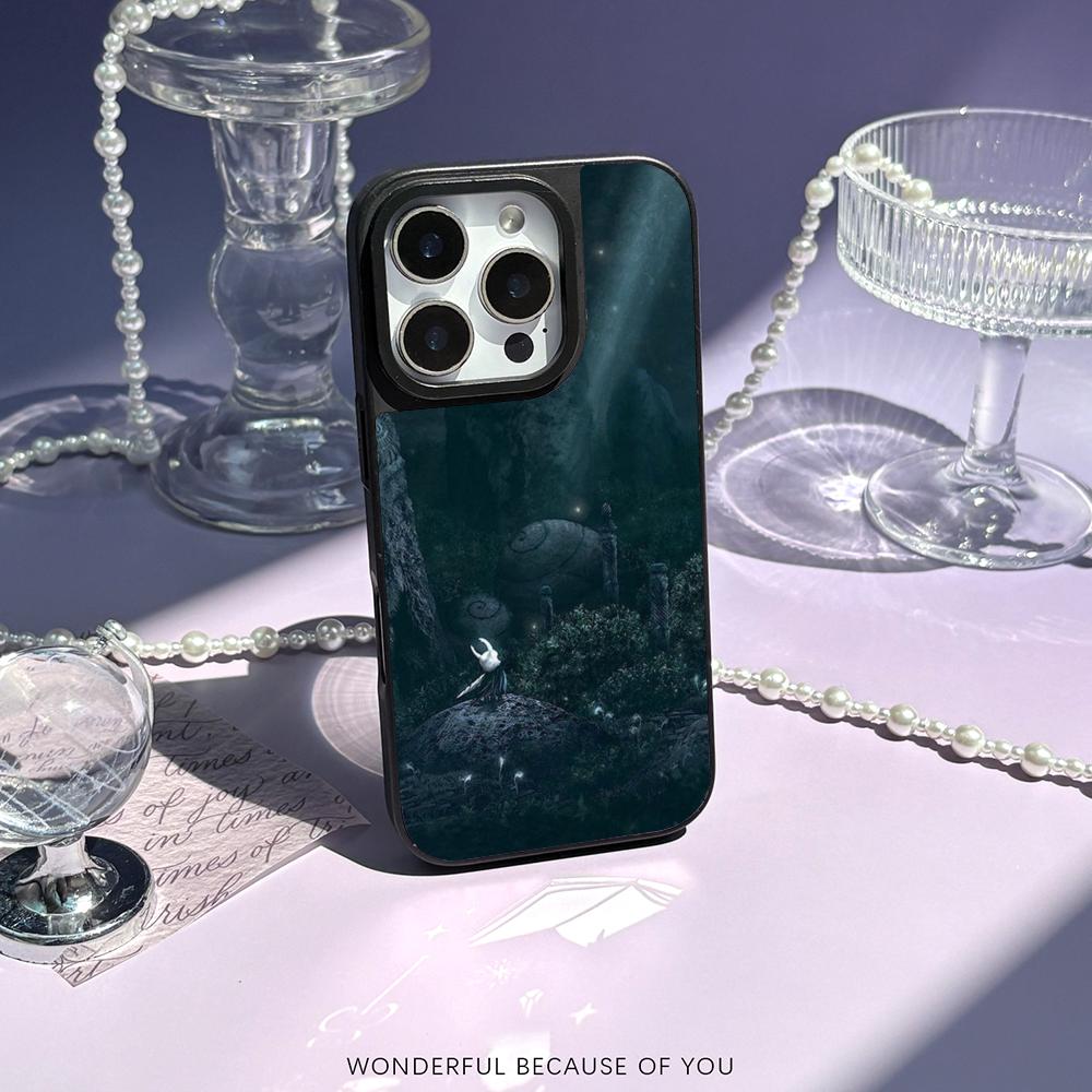 Super fashion Hollow Knights game Phone Case for iPhone 17 16 e 15 14 13 12 Pro Max Sheepskin Silver-edged protective case