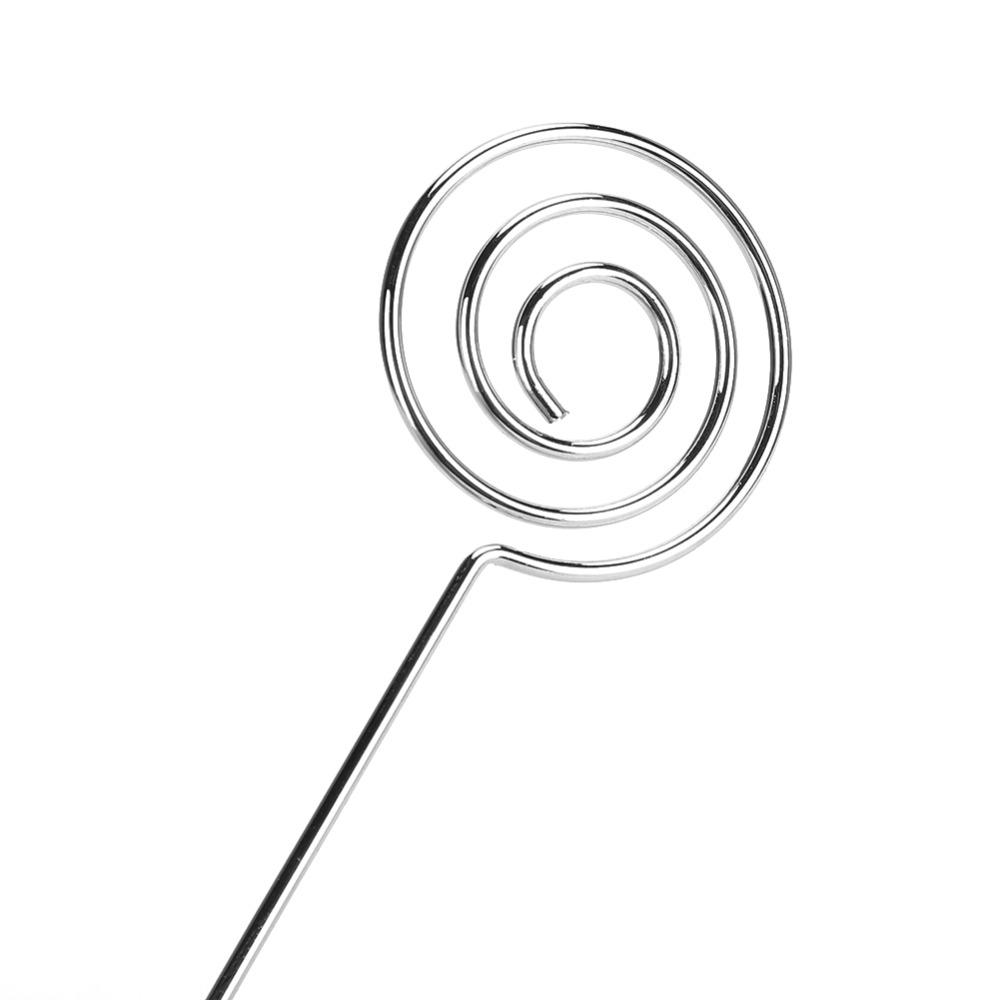 10PCS Round Table Note Clips 15*3cm Metal Table Cards Clip Table Cards Holder  Message Display