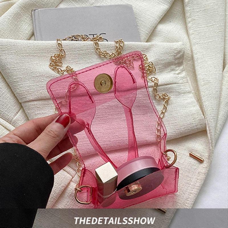 Luxury Crossbody Messenger Shoulder Bag Transparent Purse Suitable for Work Travel Workout Concert Casual Party Orange