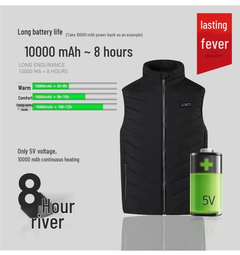 Herren Smart Beheizbare Weste mit Drei-Zonen-Steuerung, 15-Zonen-Technologie