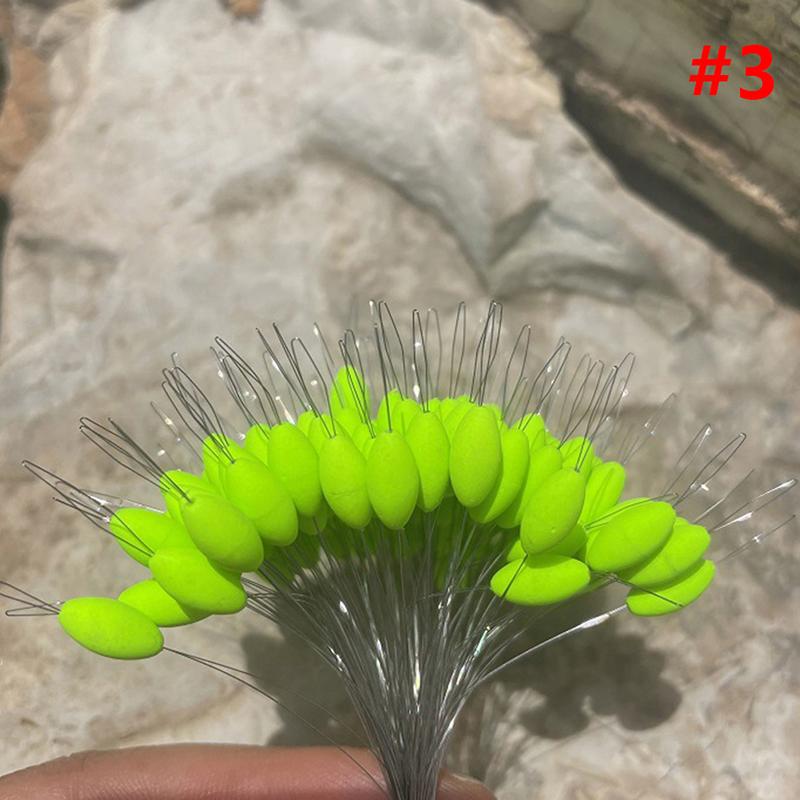 

100Pcs Fluorescent Foam Traditional Line Group Float Space Beans Stopper For Sea Carp Fly Fishing Bait Fish Float Tools