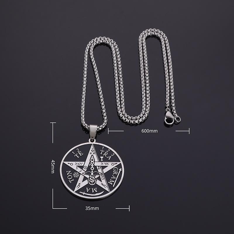 Five Pointed Star Talisman Personalized Necklace серебряный