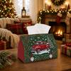1pc Ornate Folk Art Winter Tissue Box - Multi-functional Christmas Napkin Dispenser, Available Made of Durable Polyester, Decorated with Vintage Truck