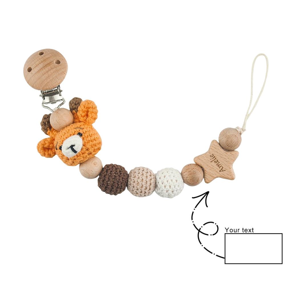 Personalized Engraving Of Newborn Baby Pacifier Clamp Pacifier Hanging Chain, Baby Teething Pacifier Anti-drop Chain
