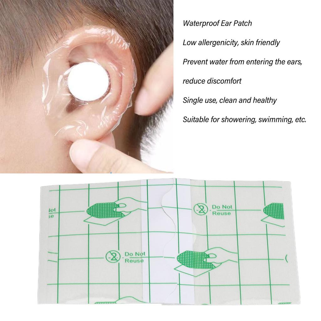 28 Pieces Shower Ear Patch Waterproof Ear Protector Cover Bathing Earplug Stickers for Adult Square