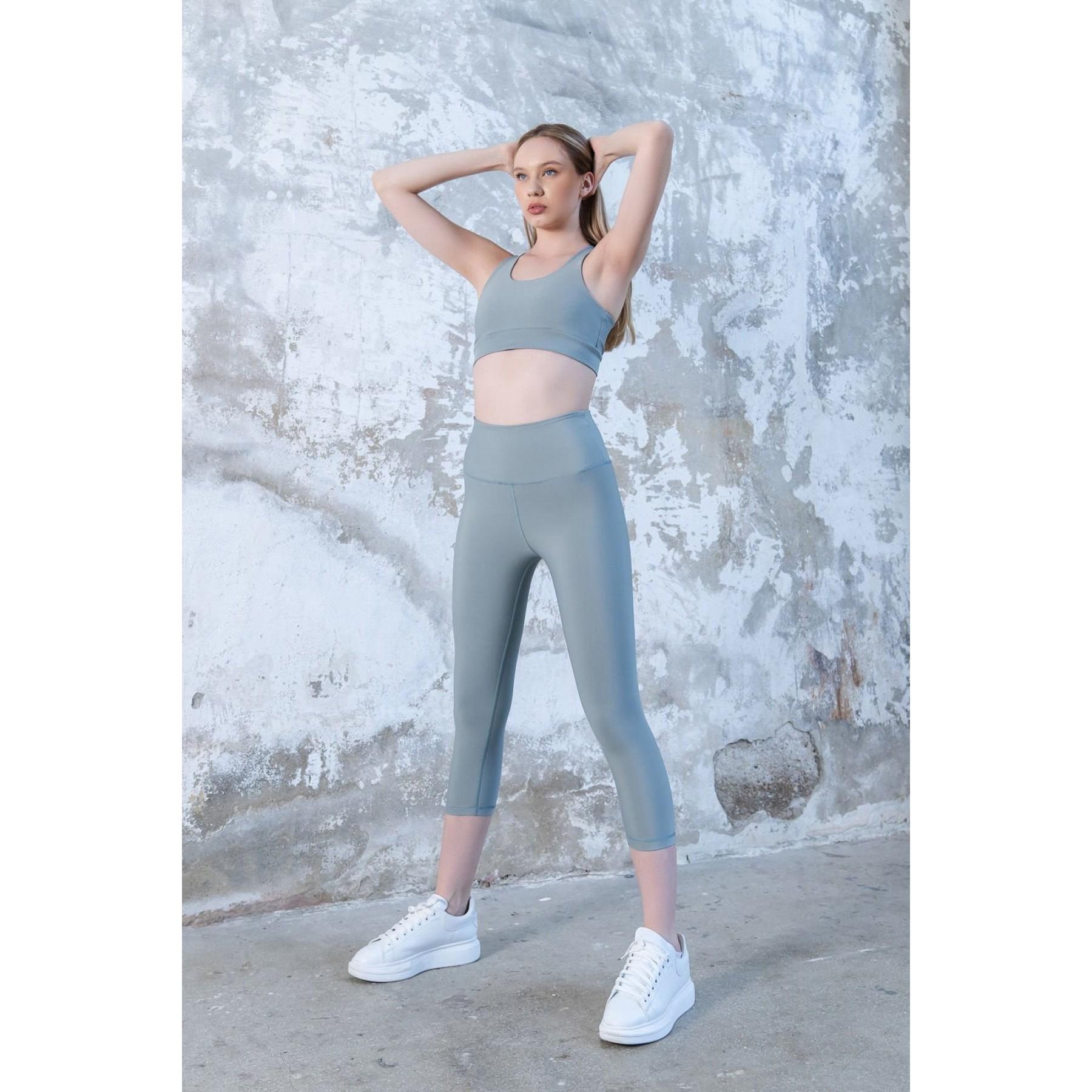 

Slim Fit Gathering EXTRA High Waist Capri Leggings lsm M чорний