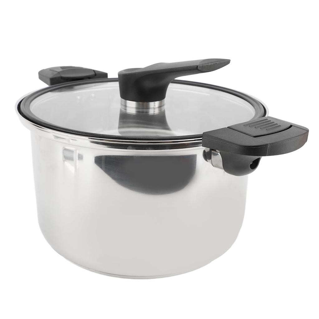 Μικρή Χύτρα Ταχύτητας Πολυλειτουργική Οικιακή Χύτρα Ταχύτητας από Ανοξείδωτο Ατσάλι Κατσαρόλα Σούπας με Γυαλί