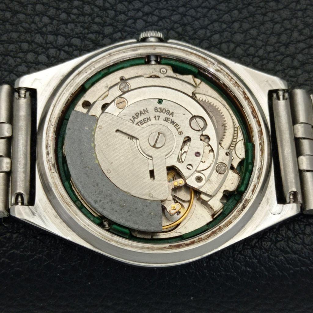 GENUINE VINTAGE SEIKO AUTOMATIC 6309A JAPAN MENS BROWN DIAL WATCH a702321-5 R124-a702321