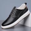 Trendy Brand Men's Leather Casual Shoes Outdoor Oxford Shoes Simple Versatile Men's Business Work Shoes Commuting Daily