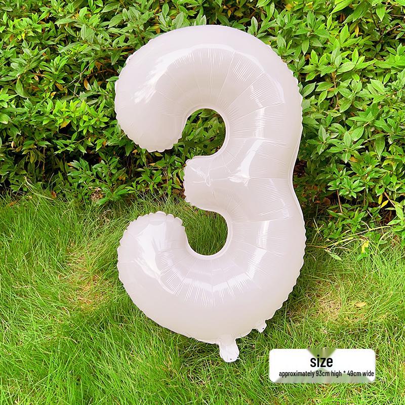 White Number Balloons for Kids' First Birthday Party Decorations