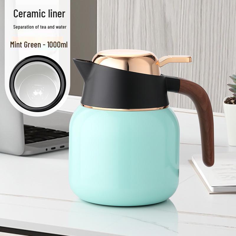 Large Capacity Steaming Teapot, Stainless Steel with Ceramic Coating, Tea-Water Separation, Heat Preservation, Ideal for Brewing Old White Tea At Home