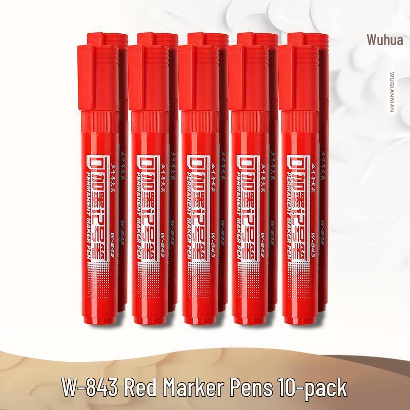 Big Head Oil-Based Red Marker: Non-Erasable, Waterproof, Quick-Drying, Fade-Resistant, Thick Tip