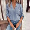 Women's V-neck Pullover Stripe Print Long-sleeved Casual Shirt