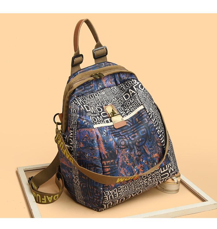 New Ethnic Style Double Shoulder Women's Bag Single Shoulder Crossbody Waterproof Oxford Cloth Women's Backpack