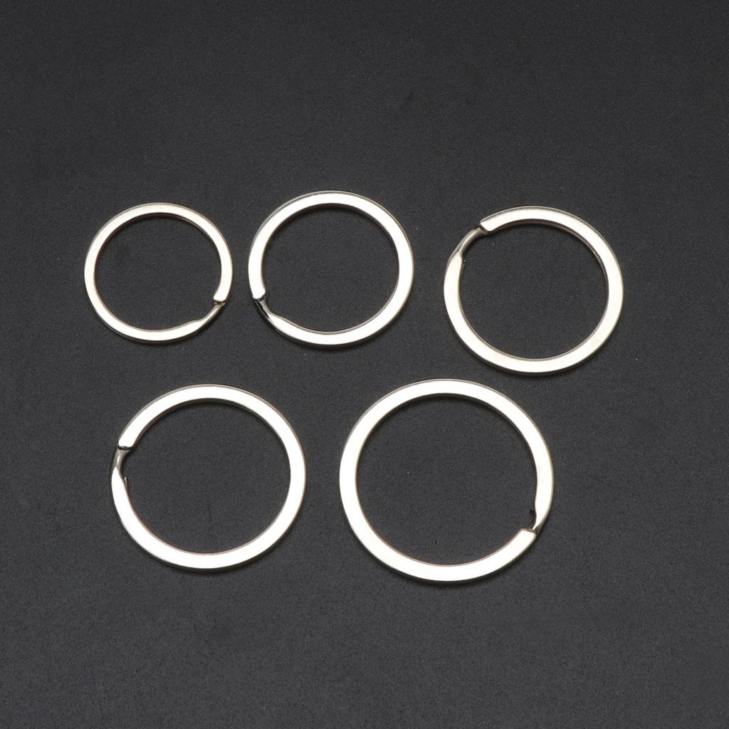 100 Pieces/Set Simple Unisex for Key Holder Metal Round Flat Keyring 25/28/30/35
