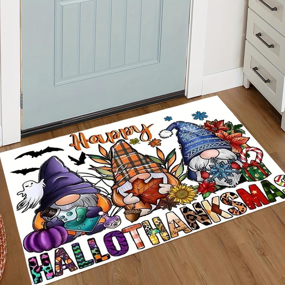 Halloween Gnomes Welcome Entrance Doormat Home Decor Carpet Indoor Outdoor Floor Mat Living Room Bedroom Bath Kitchen Rug