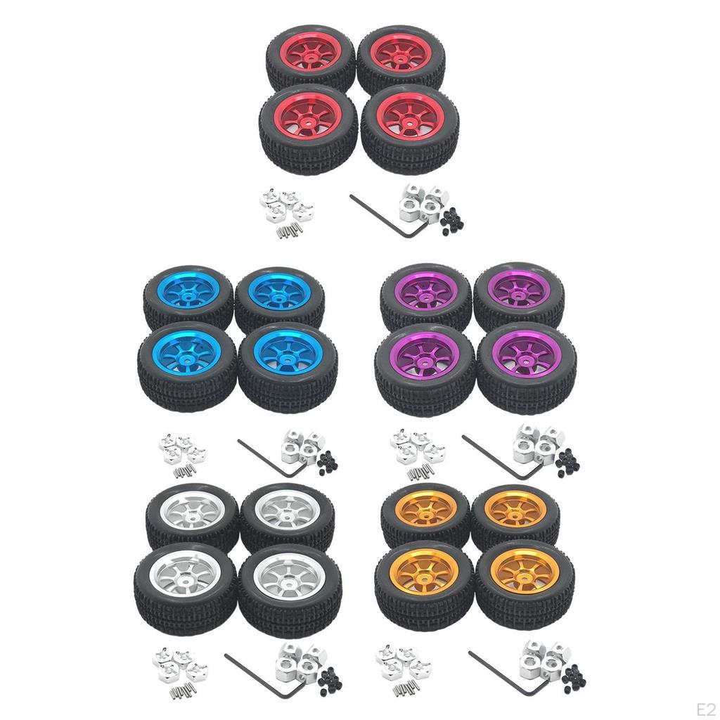 Of Rubber Tires & Wheels Rims 12mm A949 A959 for WPL C14 C24 D90 D91 Model Buggy DIY