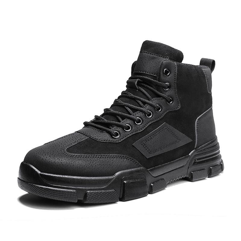 New Boots Men Work Shoes Lace Up Ankle Boots Men Fashion Platform Shoes Comfortable Men Casual Boots Classic Male Sneakers