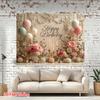 2D 1 piece of floral birthday background fabric - elegant flat printed soft-colored fabric background