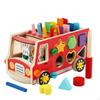 Wooden Toy Car with Blocks Multifunctional Shape Sorting Interactive Pegs for