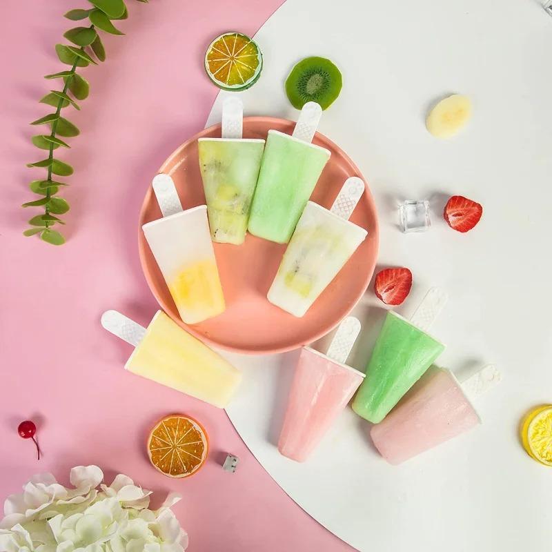 4 Pieces Silicone Popsicle Molds BPA Free Ice Pop Molds Easy Release with Reusable DIY Homemade Easy Release Ice Pop Make