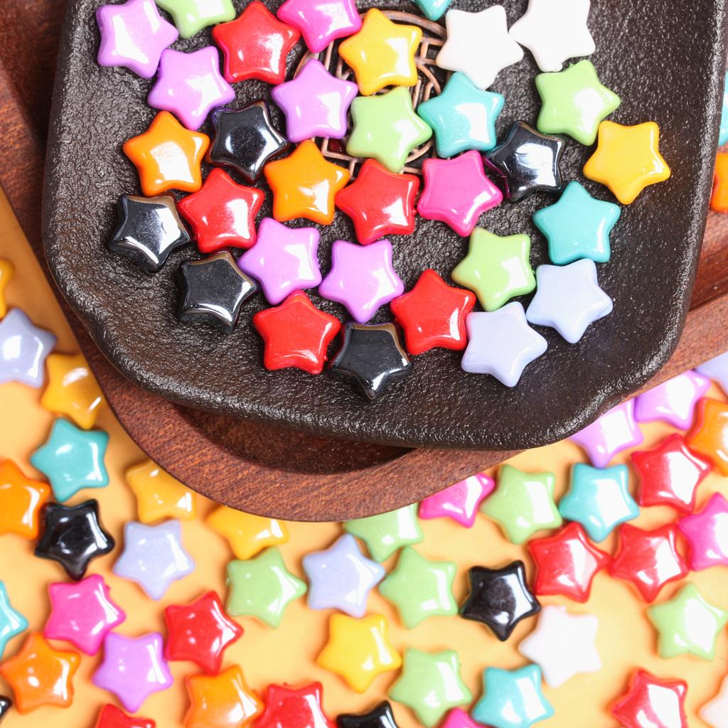20Pcs 10.2mm Acrylic Little Stars Shapeds Loose Beads for Bracelet Necklace Key Chain Making DIY Beading Material