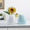 New Modern Ceramic Vase Nordic Home Decoration Pure White Cyan Table Vase  Dry Flower Arrangement Creative Living Room Decor