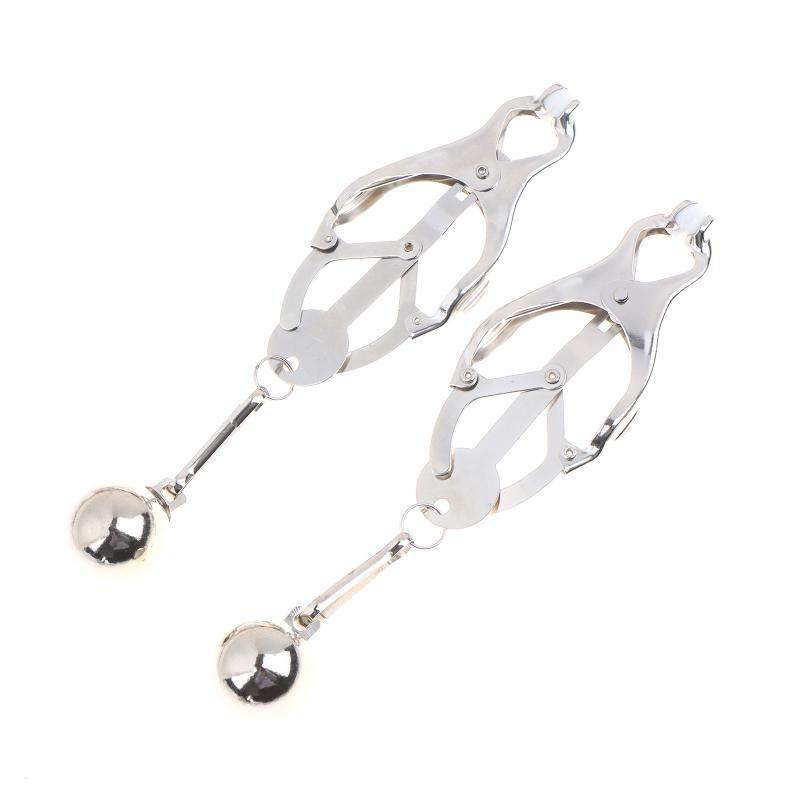 2Pcs Hanging Weight Heavy Nipple Clamps Grips Weighted Nipple Clip Silicone Tips,Sex Toys Games For Couples