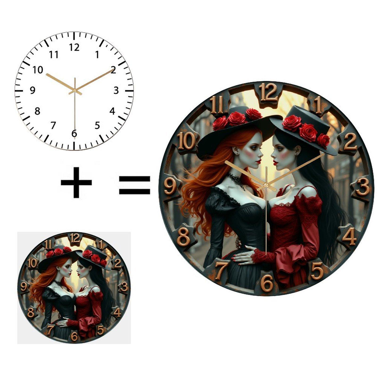 30cm Diameter Glass Wall Clock that Comes with a Clear Product Description (White,12 in(30.48cm)) белый
