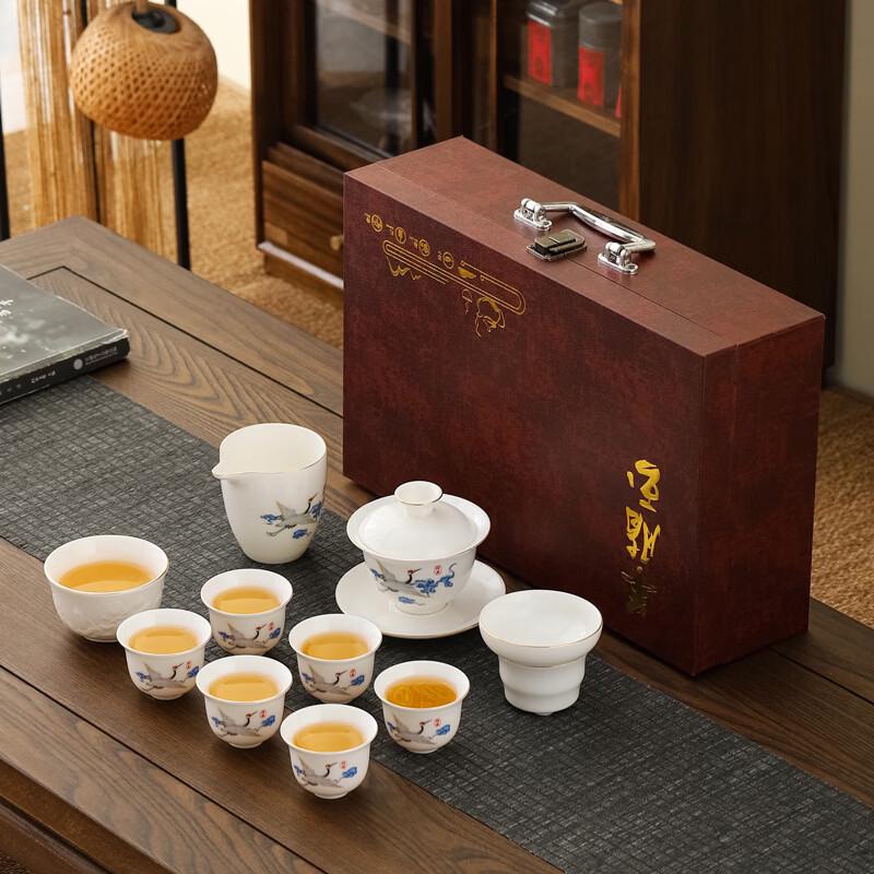 Yipan Mutton Fat Jade Porcelain Kung Fu Tea Set