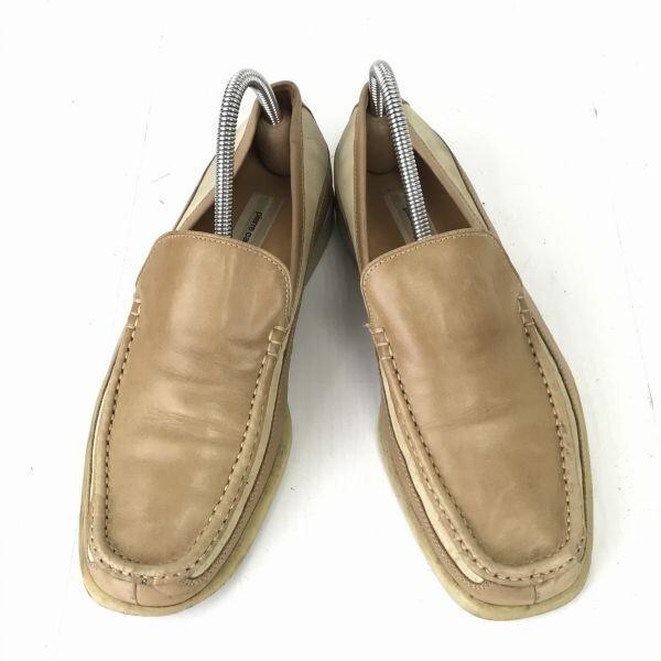 Pierre Cardin Leder Slipper Loafers [24.5/Beige] Kleiderschuhe(GEBRAUCHT)