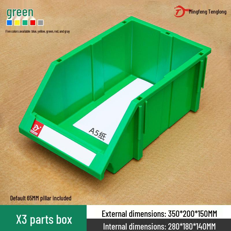Angled Entry Heavy-Duty Plastic Storage and Organizer Box for Components and Hardware