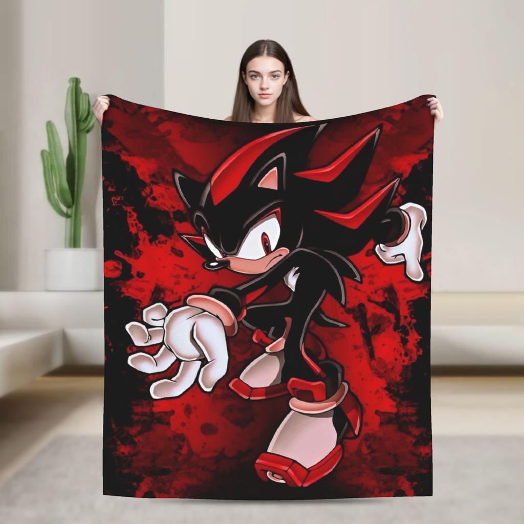 The Hedgehog Shadow Blankets Fleece Summer Air Conditioning Game Breathable Super Soft Throw Blankets for Bed Office Bedspread