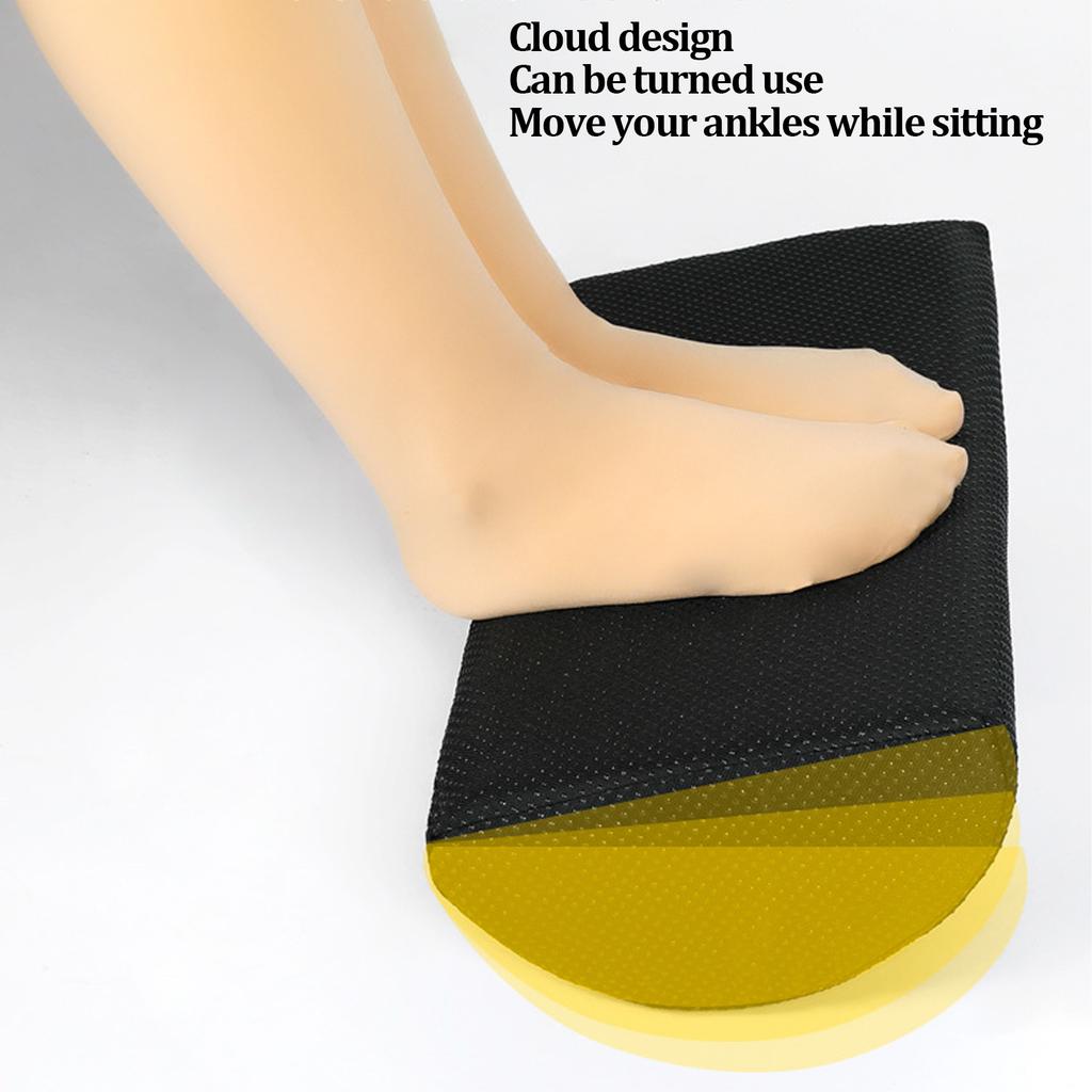 Under Desk Footrest Semi Circular Shape Memory Foam Foot Massaging Relaxing Office Foot Rest Accessories Black