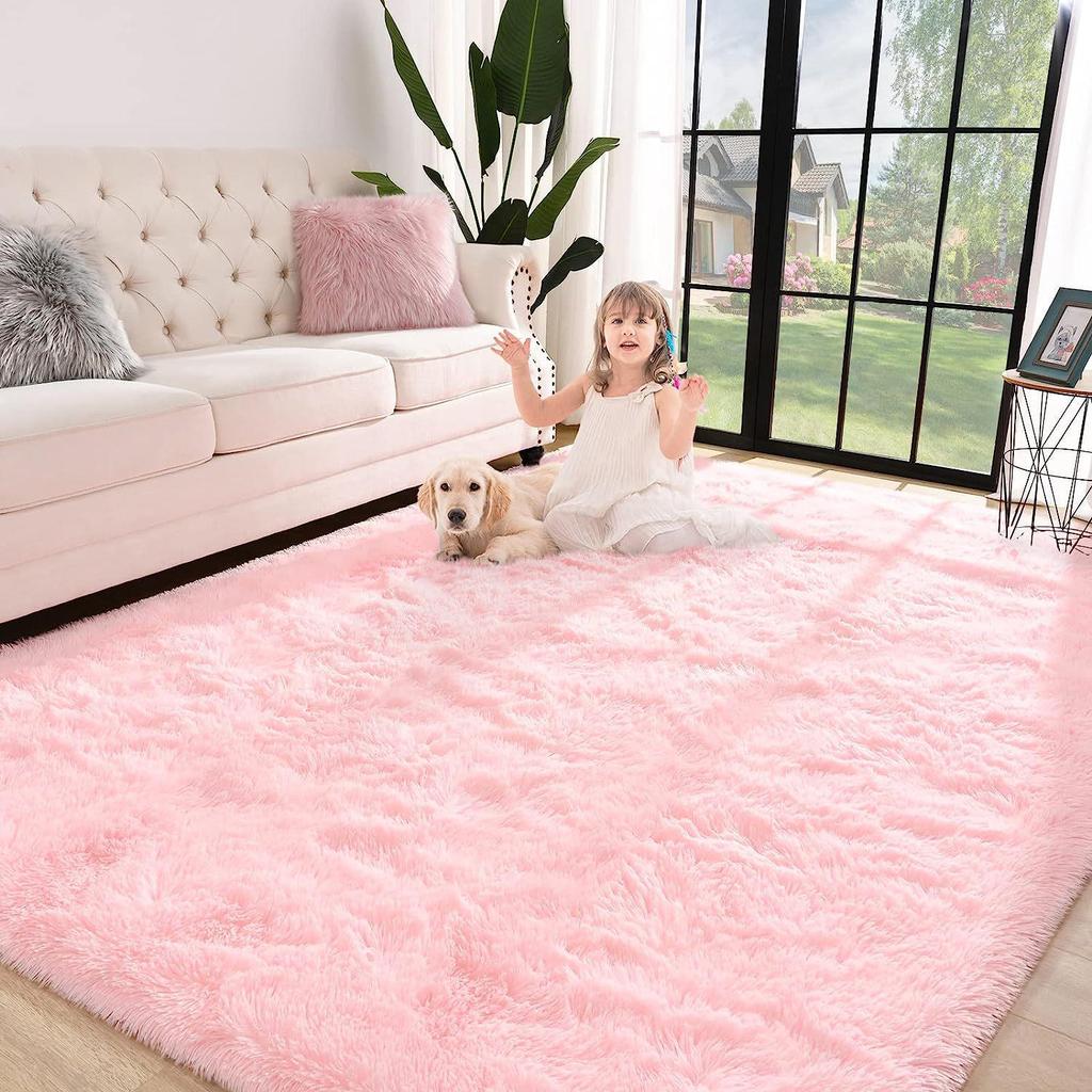 Gradient Plush Rug: Soft, Insulating, Non-Slip Mat for Bedroom, Living Room, or Bay Window.