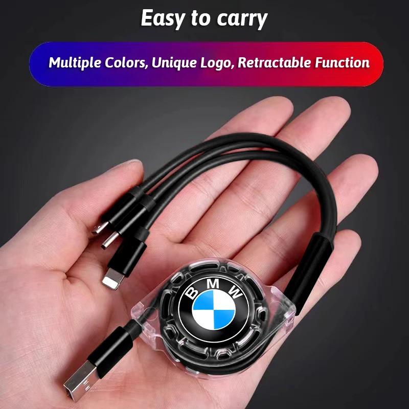 3-in-1 fast USB cable, expandable portable charging cable For BMW Performance E46 E90 F10 F30 X3 F20 E46 E60 E70 E39 E36 E87 GA3