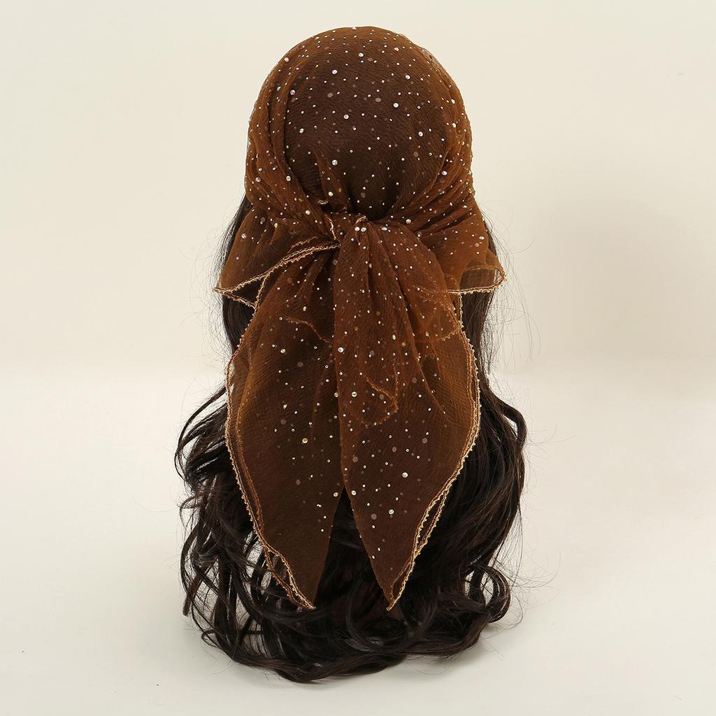 Fashion Hot Diamond Hijab Full Sky Star Square Scarf Headwraps Thin Veil Bandana Headband Foulard Female Headscarf Turban