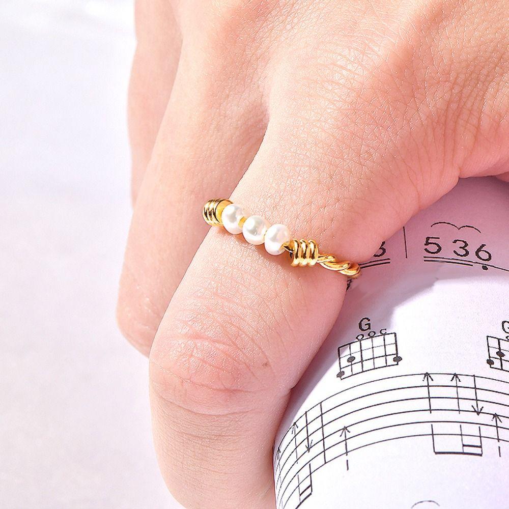 Freshwater Pearl Light Luxury Ring Elegant Finger Ring Simple Pearl Ring  Mother's Day Gift
