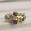 CAOSHI Luxury Stylish Gold Color Finger Ring with Colorful Zirconia Crystal Stone Fashion Women Anniversary Party Accessories