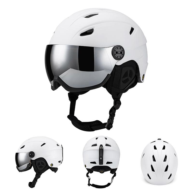 F-SH-47 Ski Helmet with Removable Liner and Ear Pads Goggles Compatible PC Material for All