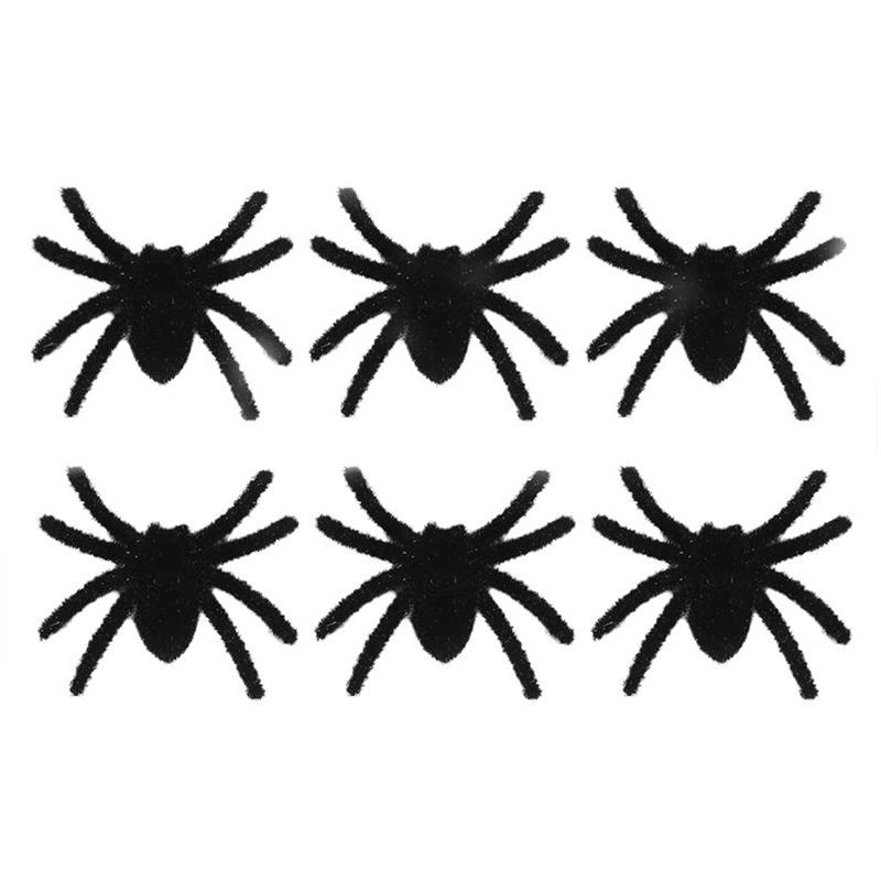 3-9pcs Flocking Black Spider Halloween Christmas Party Decoration Outdoor Home Bar Haunted House Horror Props Creepy Decoration