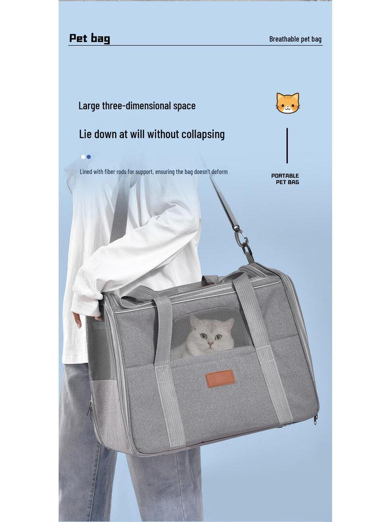 Portable Foldable Cat Backpack: Breathable, Handheld & Shoulder Design with Large Capacity